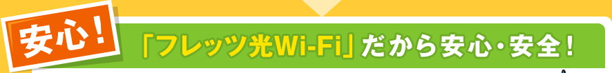 【安心！】「フレッツ光Wi-Fi」だから安心・安全！