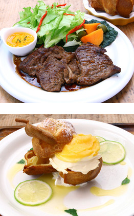 香川産オリーブ牛のステーキと新作デザートランチセット