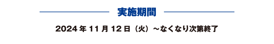 実施期間 2024年11月12日（火）～なくなり次第終了