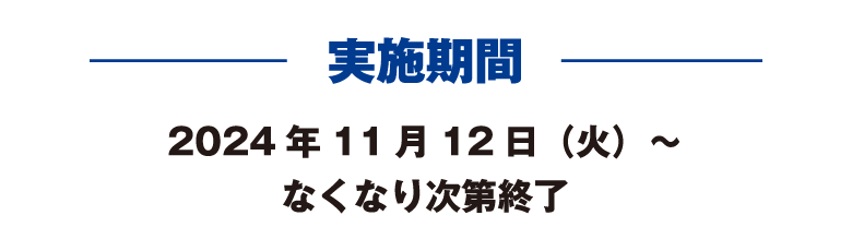 実施期間 2024年11月12日（火）～なくなり次第終了